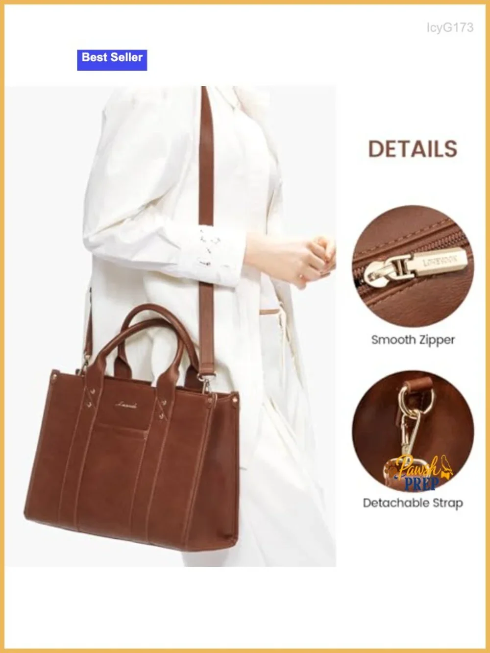 Faux Leather Satchel Tote Handbag Crossbody Zipper Work Purse